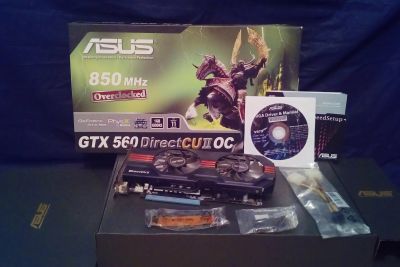 Лот: 16531837. Фото: 1. Asus GTX560 DirectCU II OC (850... Видеокарты