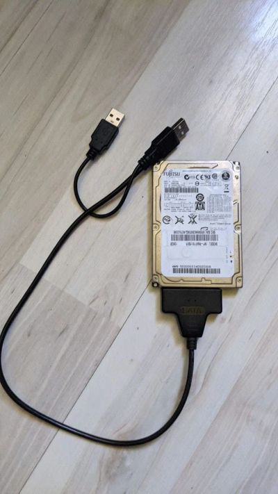 Лот: 17495459. Фото: 1. Жесткий диск hdd 100 Гб + переходник... Жёсткие диски (HDD)