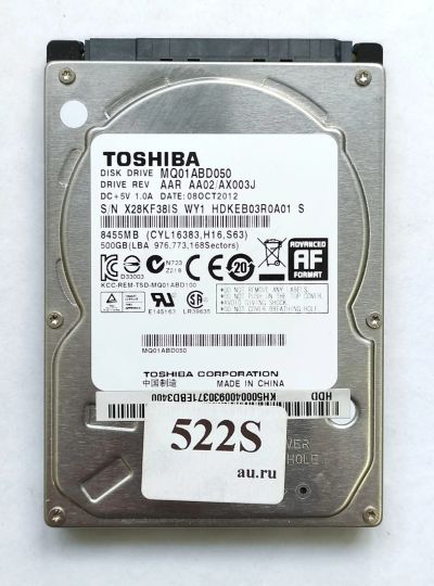 Лот: 18723830. Фото: 1. Жесткий диск SATA-II 2,5 Toshiba... Жёсткие диски (HDD)