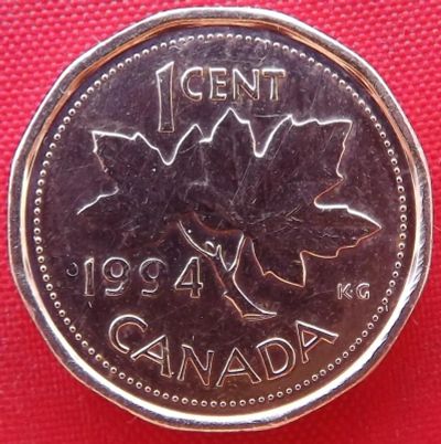 Лот: 2835098. Фото: 1. (№2633) 1 цент 1994 (Канада) ребристый... Америка
