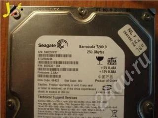 Лот: 484402. Фото: 1. HDD 250Gb Seagate ST3250824A IDE... Жёсткие диски (HDD)