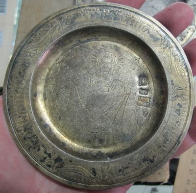 Лот: 14618644. Фото: 1. серебряный церковный дискос, серебро... Предметы интерьера и быта