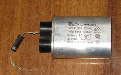 Лот: 25359079. Фото: 1. Конденсатор 2100 V с диодом, емкость... Конденсаторы