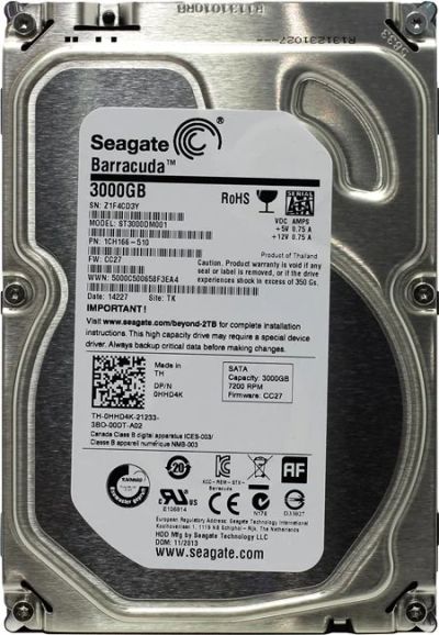 Лот: 6083475. Фото: 1. HDD 3 Tb SATA 6Gb / s Seagate... Жёсткие диски (HDD)