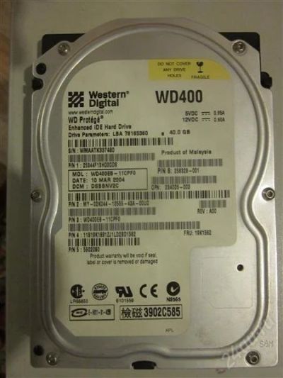 Лот: 2208923. Фото: 1. Винчестер 40Gb. Жёсткие диски (HDD)