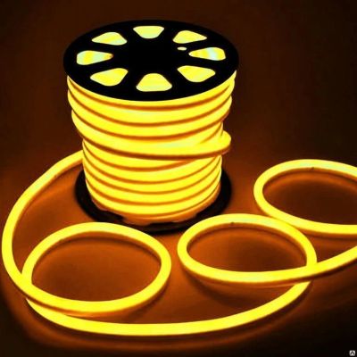 Лот: 16903264. Фото: 1. Гибкий неон 2-жилы LED 50м. тёпло-белый... Гирлянды, шарики, новогодние аксессуары