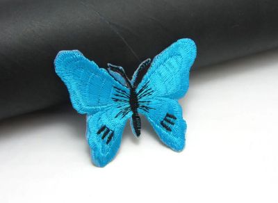 Лот: 7015588. Фото: 1. термо аппликация "бабочка" голубой... Украшения, фурнитура
