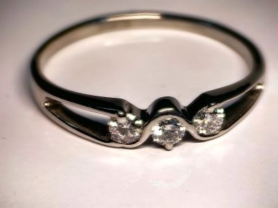 Лот: 25606235. Фото: 1. Кольцо платина 950 р.19,75 с 3... Кольца, перстни
