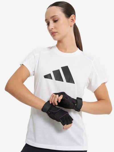 Лот: 24072907. Фото: 1. Футболка женская adidas, Белый. Другое (спортивная одежда)