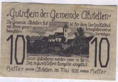 Лот: 1420390. Фото: 1. Австрия. Нотгельд. 10 геллер 1920г... Германия и Австрия