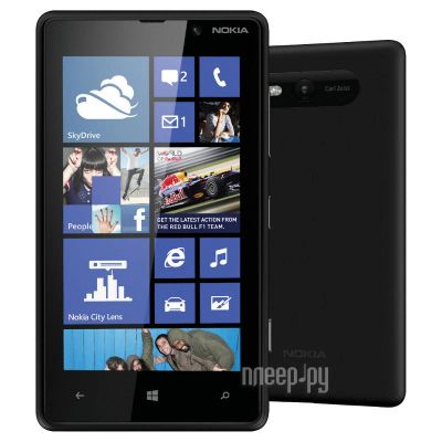 Лот: 4517591. Фото: 1. Nokia Lumia 820 РСТ 4G LTE черный... Смартфоны