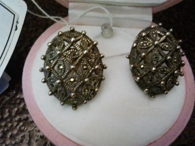 Лот: 3751498. Фото: 1. Красота марказитов.Капельное серебро... Серьги, каффы