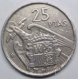 Лот: 1438411. Фото: 1. Испания. 25 песет 1957г. Европа