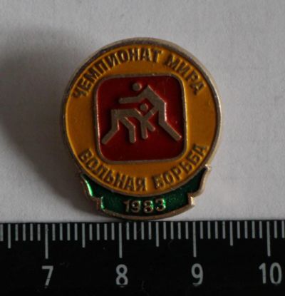 Лот: 11541247. Фото: 1. Значок: Чемпионат мира. Вольная... Сувенирные