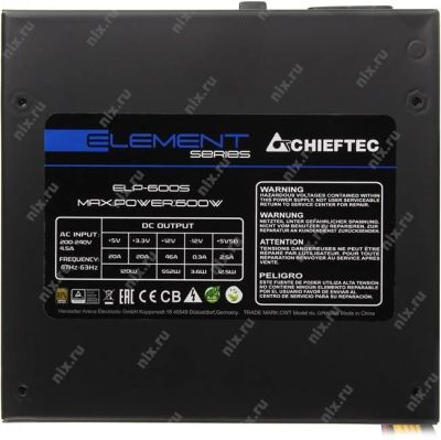 Лот: 10414143. Фото: 1. Chieftec Element 600W [ELP-600S... Корпуса, блоки питания