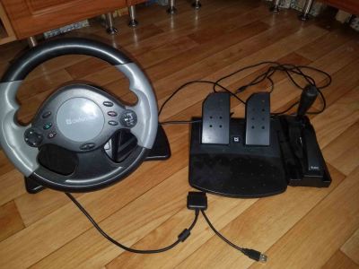 Лот: 10785359. Фото: 1. руль для пк, ps2 рабочий. Запчасти для игровых приставок, консолей