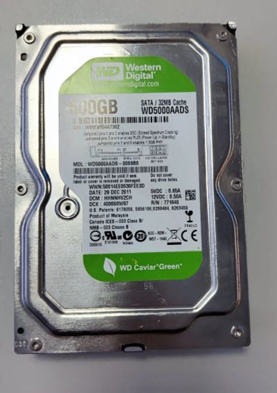 Лот: 21092099. Фото: 1. Жесткий диск WD Green 500 Gb. Жёсткие диски (HDD)
