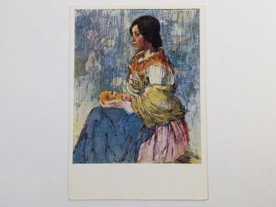 Лот: 23298427. Фото: 1. Кравченко А. И. Девушка итальянка... Открытки, конверты