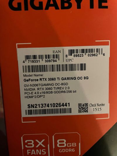 Лот: 18625936. Фото: 1. GeForce rtx 3060 ti gaming oc... Видеокарты