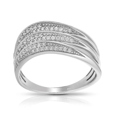 Лот: 23885610. Фото: 1. Кольцо TALANT из серебра с фианитами. Кольца, перстни