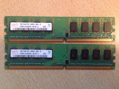 Лот: 7151430. Фото: 1. HYNIX 1GB 6400-800MHZ (Две планки... Оперативная память