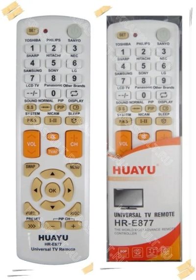 Лот: 15906250. Фото: 1. Пульт УНИВЕРСАЛЬНЫЙ HUAYU HR-E877... Пульты ДУ