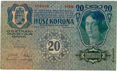 Лот: 17229047. Фото: 1. Банкнота. Австро-Венгрия. 20 крон... Европа