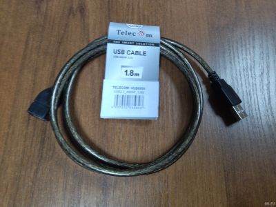 Лот: 6994044. Фото: 1. Кабель USB 2.0 AM/AF 1.8м Telecom... Шлейфы, кабели, переходники