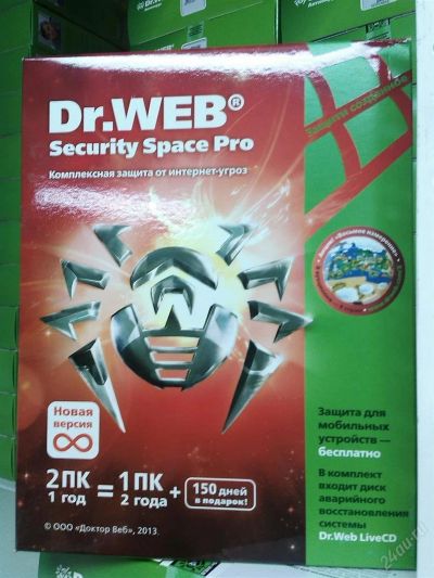 Лот: 5458740. Фото: 1. Dr. Web Security Space Pro - продление... Системные