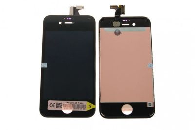 Лот: 8249897. Фото: 1. Дисплей iPhone 4S + тачскрин черный... Дисплеи, дисплейные модули, тачскрины