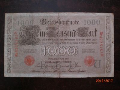 Лот: 9096966. Фото: 1. Германия. 1000 марок 1910. Германия и Австрия