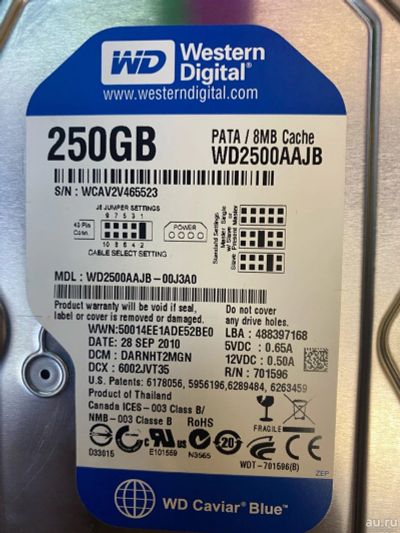 Лот: 17658880. Фото: 1. Жесткий диск WD Caviar Blue WD2500AAJB... Жёсткие диски (HDD)
