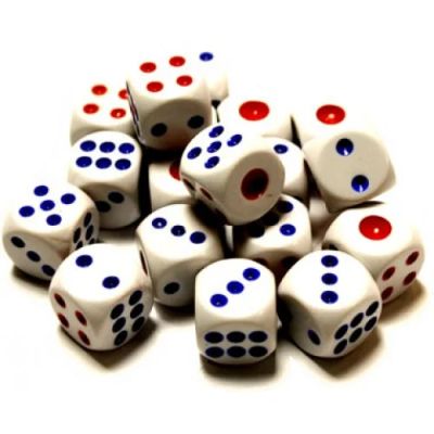 Лот: 5251717. Фото: 1. Кубик D6 (12 мм) Белый. Детские настольные игры