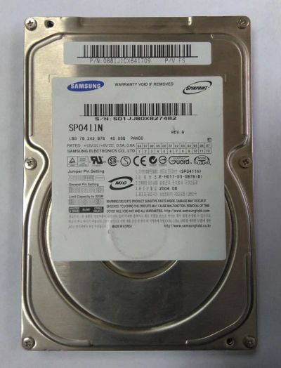 Лот: 9675557. Фото: 1. Жесткий диск Samsung SP0411N 40... Жёсткие диски