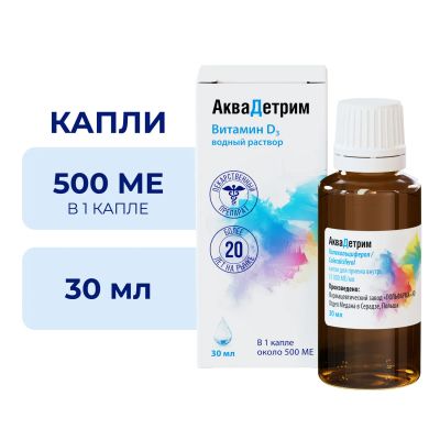 Лот: 23987361. Фото: 1. Аквадетрим кап. для вн. приема... Спортивное питание, витамины