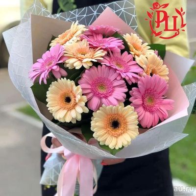 Лот: 15296415. Фото: 1. Букет из 17 гербер. Свежие цветы