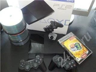 Лот: 309453. Фото: 1. Sony PlayStation 2 (Slim) + (PS2... Игровые приставки, консоли