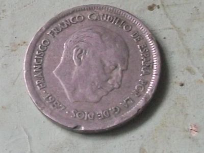 Лот: 15327637. Фото: 1. Монета 25 песет Испания 1957 портрет... Европа