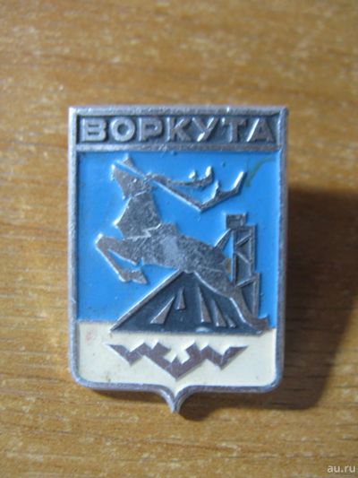Лот: 14574583. Фото: 1. Значок Герб Воркута. Сувенирные