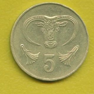 Лот: 8878960. Фото: 1. Кипр 5 центов 1983 (аверс тип... Европа