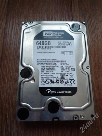 Лот: 2399989. Фото: 1. Жесткий диск 640Gb WD6401AALS... Жёсткие диски (HDD)