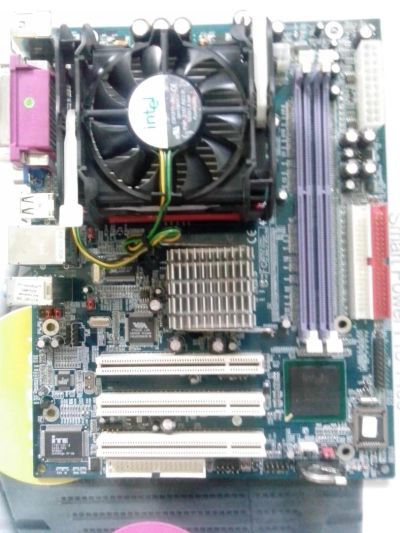 Лот: 4501577. Фото: 1. Материнская плата Acorp 478+Celeron... Материнские платы