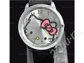 Лот: 380624. Фото: 1. Черные часы Hello kitty. Красноярск