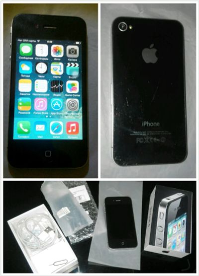 Лот: 9161285. Фото: 1. Iphone 4 16gb black. Смартфоны