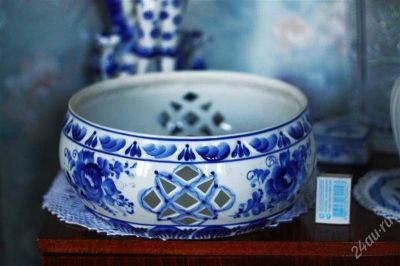 Лот: 780973. Фото: 1. Гжель, ваза для фруктов (продано... Другое (домашний быт)