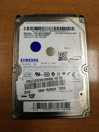 Лот: 12716768. Фото: 1. Жесткий диск 2,5" Samsung NH-M500MBB... Жёсткие диски (HDD)