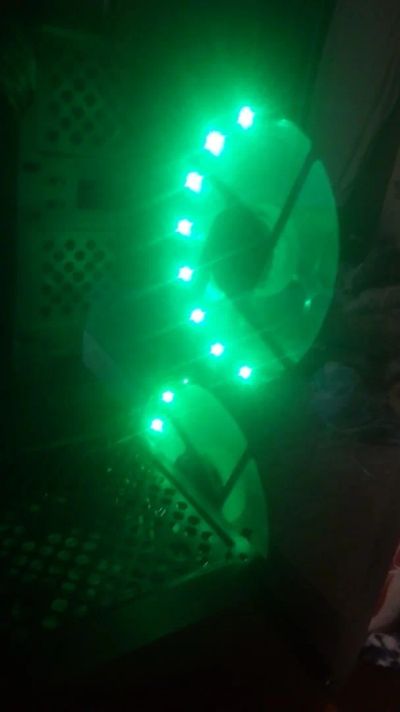 Лот: 12009468. Фото: 1. Green led fan 120mm 2шт. Системы охлаждения