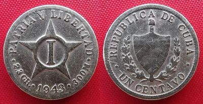 Лот: 25090375. Фото: 1. (№4894-Э251/1Б/LM) 1 сентаво 1943... Америка