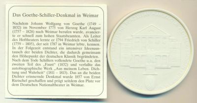 Лот: 14852326. Фото: 1. Германия ГДР Медаль Веймар Гете... Памятные медали