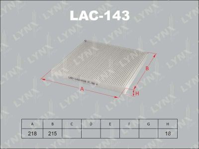 Лот: 13357058. Фото: 1. Lynx LAC-143 Салонный фильтр. Расходные материалы